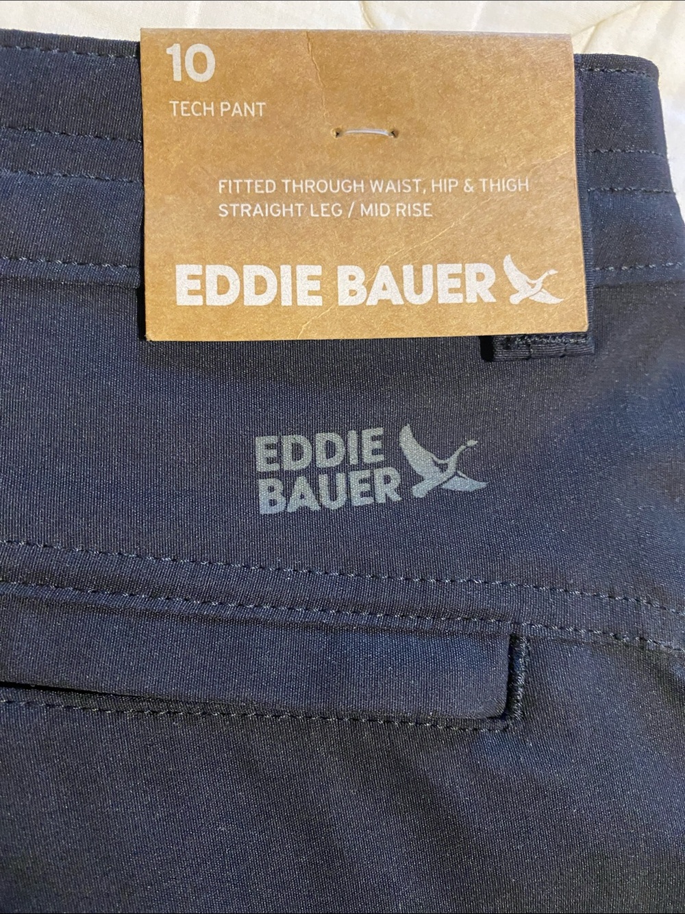 NWT Eddie Bauer Women’s sz 10 Black MidRise Stretch Tech Hiking or Casual pant. - Picture 3 of 10
